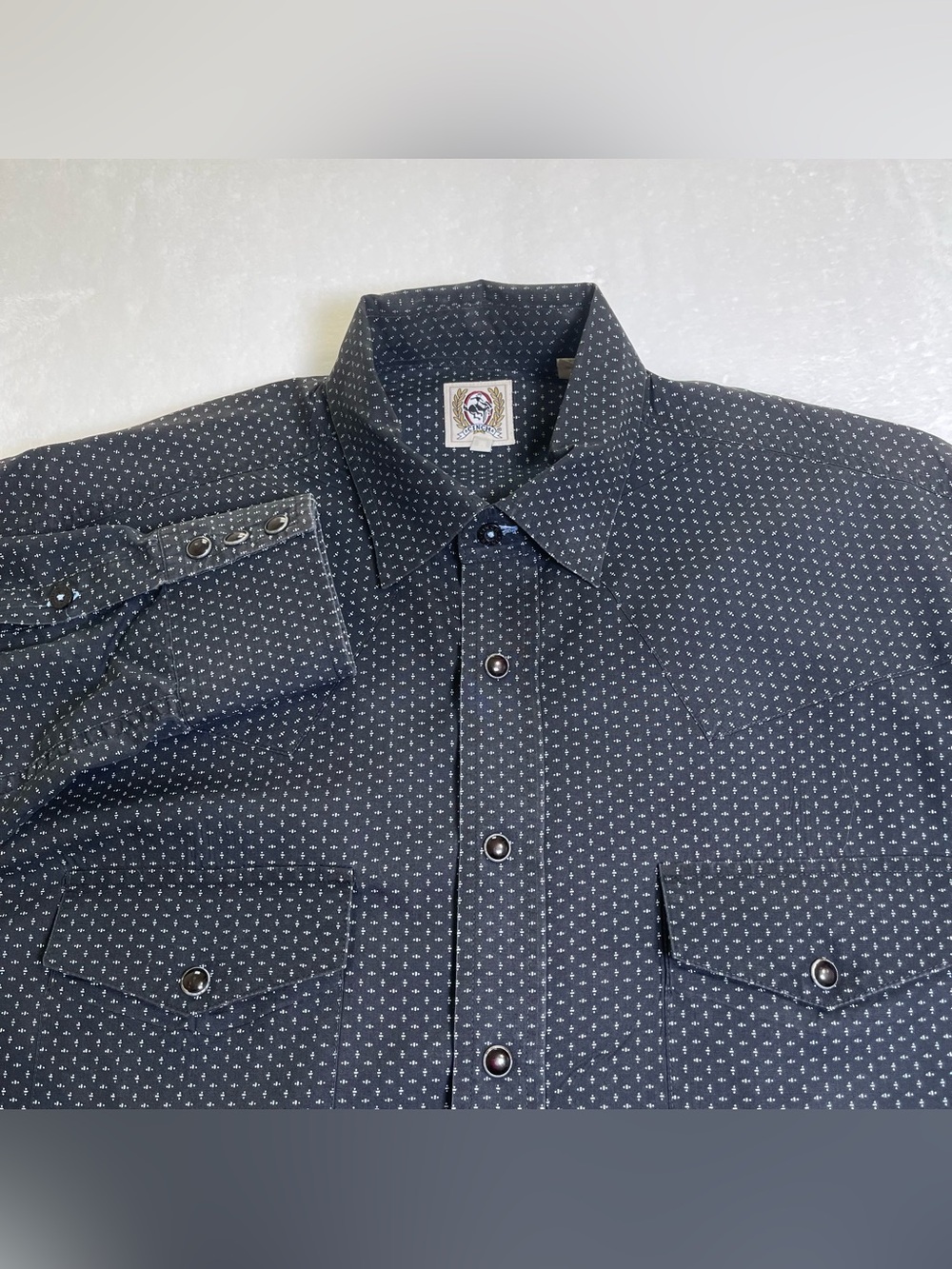 Cinch Men's Medium Pearl Snap Western Shirt Black Geometric Long Sleeve